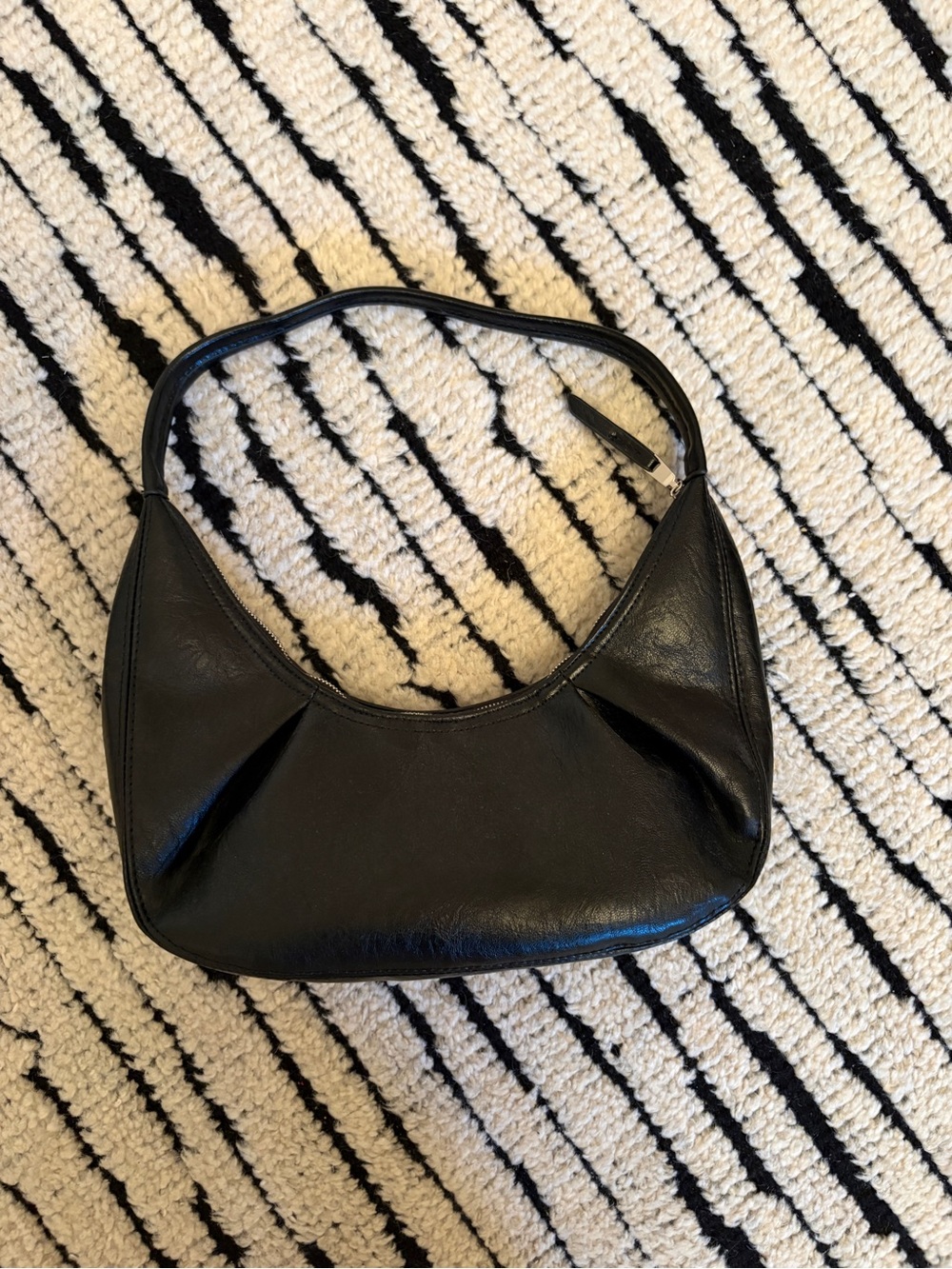 Edikted Black Leather Shoulder Bag